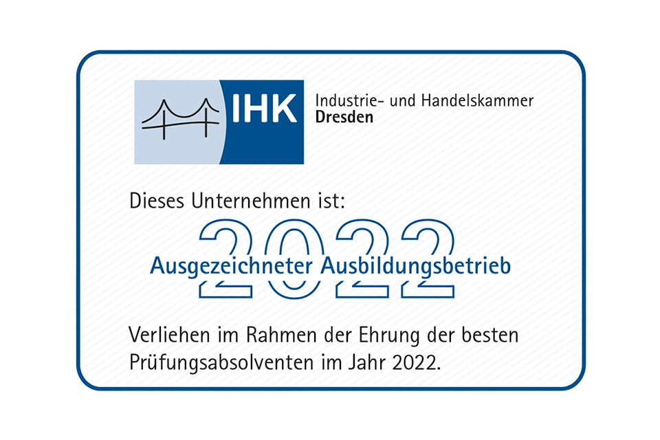 IHK Ausgezeichneter Ausbildungsbetrieb 2022