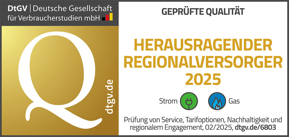 Siegel DTGV Herausragender Regionalversorger Strom und Gas